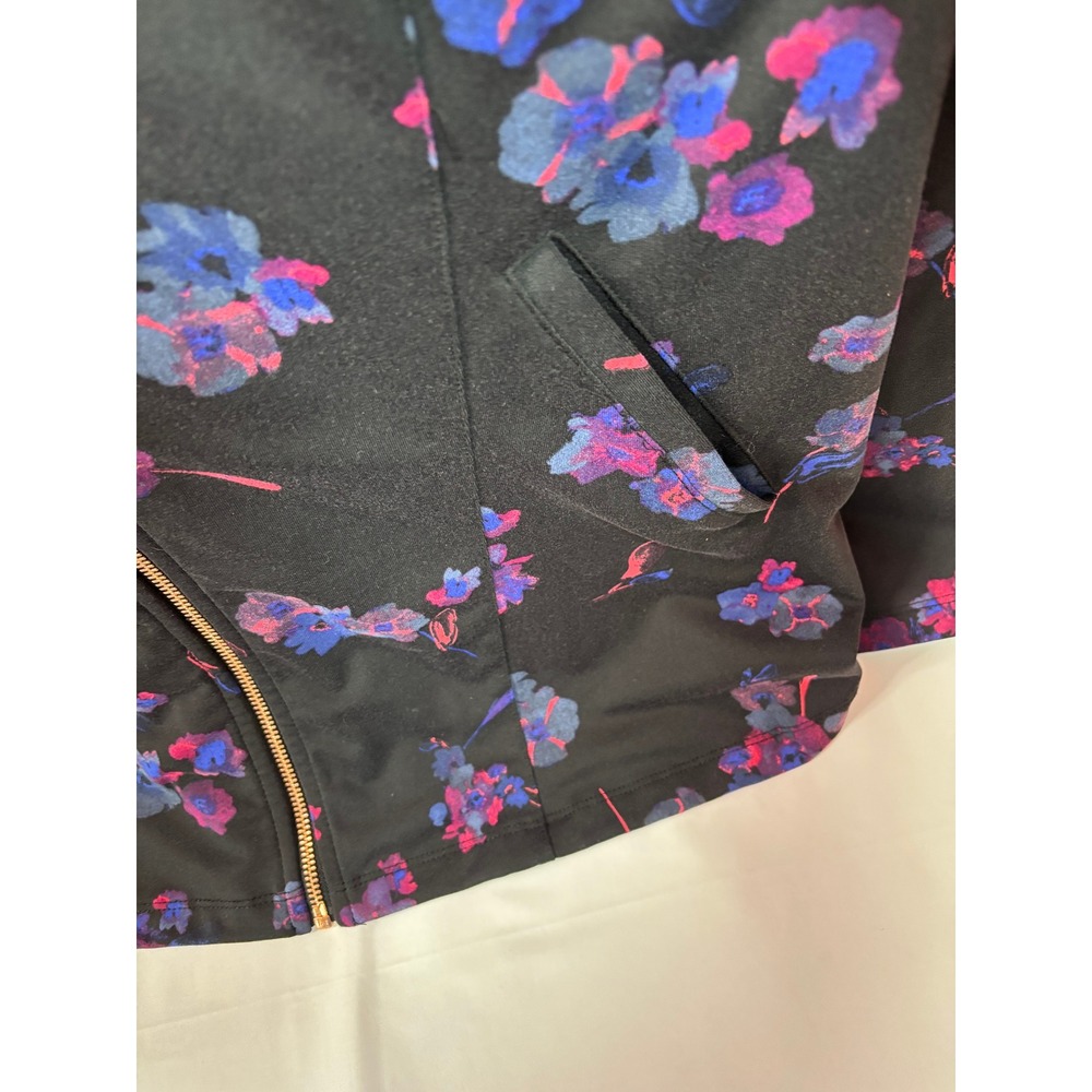 Livi Active Floral Full Zip Jacket Black Purple Mesh Back Peplum Plus Size 18/20 - Picture 6 of 8